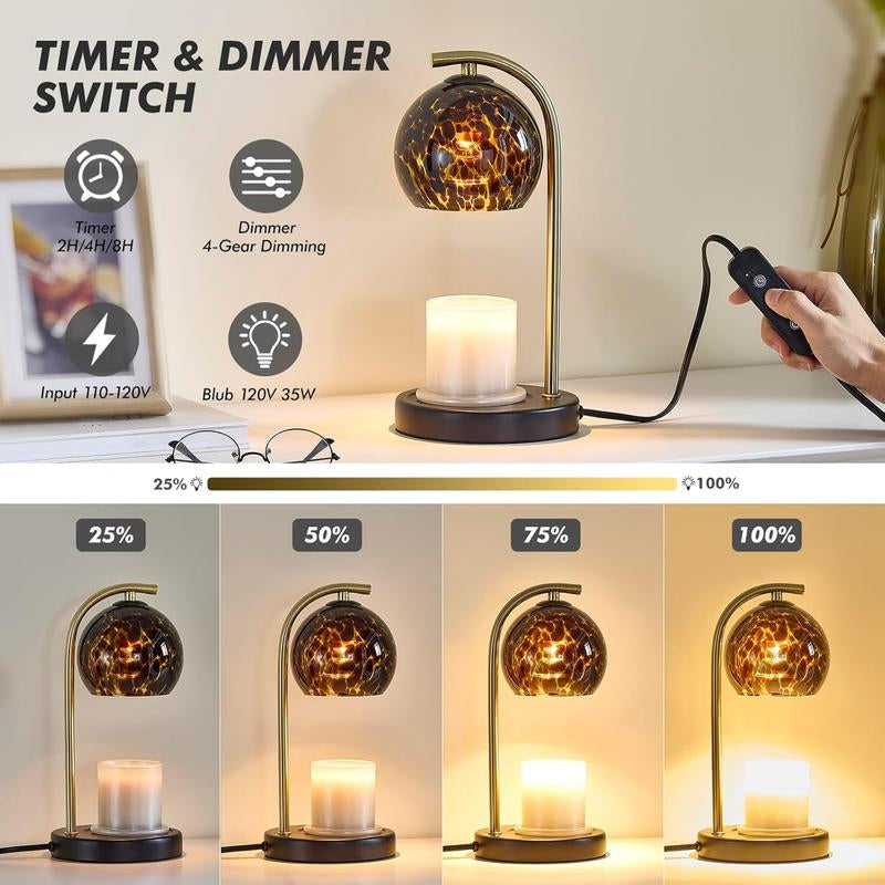Candle Warmer Lamp Gifts for Women - Dimmable Scented Wax Melt Warmer with Timer - Housewarming Gifts for Home Bedroom Decor, Xmas Birthday Gifts for Mom, 2 Bulbs Wax Melt Lamp Ornaments Decoration