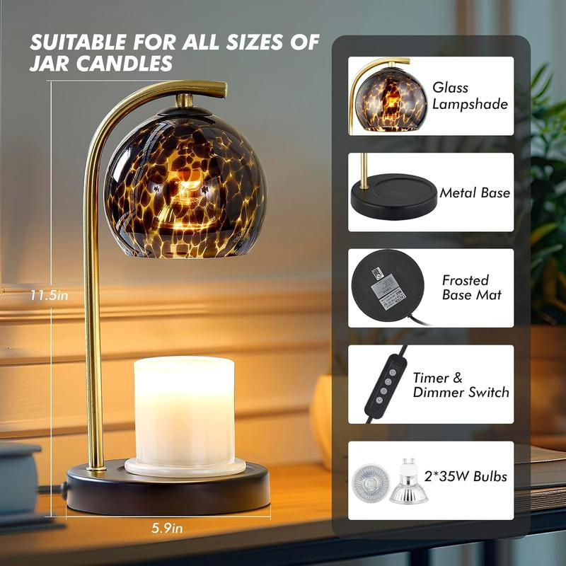 Candle Warmer Lamp Gifts for Women - Dimmable Scented Wax Melt Warmer with Timer - Housewarming Gifts for Home Bedroom Decor, Xmas Birthday Gifts for Mom, 2 Bulbs Wax Melt Lamp Ornaments Decoration