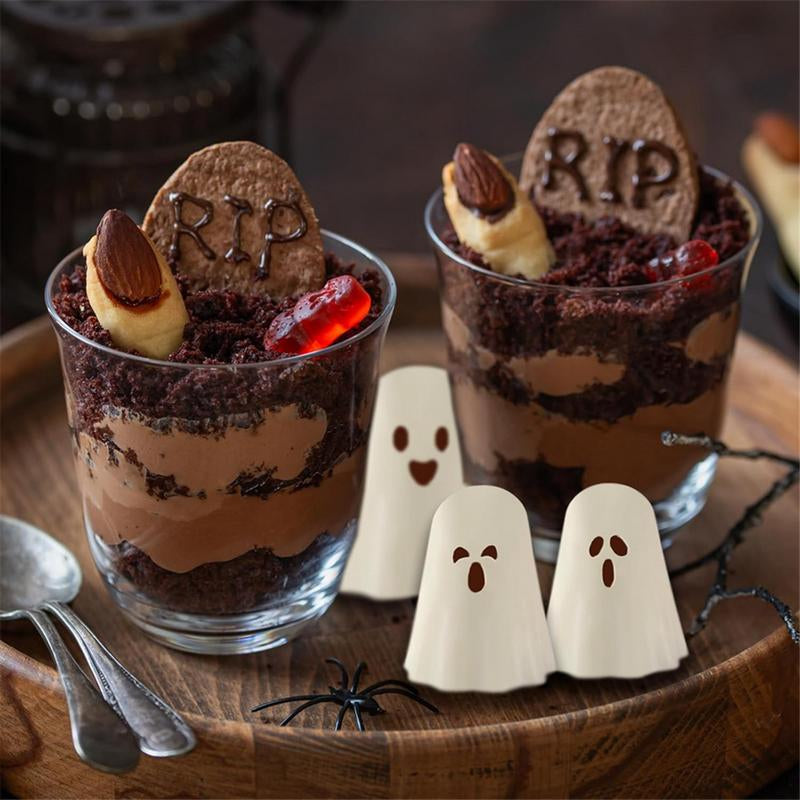 Ghost Silicone Molds 2 Packs Non-Stick 3D Chocolate Molds 9-Cavity Cute Ghost Mold for Jelly Candy Cake Halloween