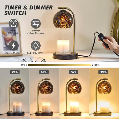 Candle Warmer Lamp Gifts for Women - Dimmable Scented Wax Melt Warmer with Timer - Housewarming Gifts for Home Bedroom Decor, Xmas Birthday Gifts for Mom, 2 Bulbs Wax Melt Lamp Ornaments Decoration
