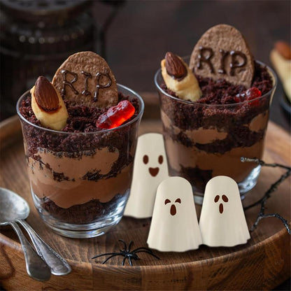 Ghost Silicone Molds 2 Packs Non-Stick 3D Chocolate Molds 9-Cavity Cute Ghost Mold for Jelly Candy Cake Halloween